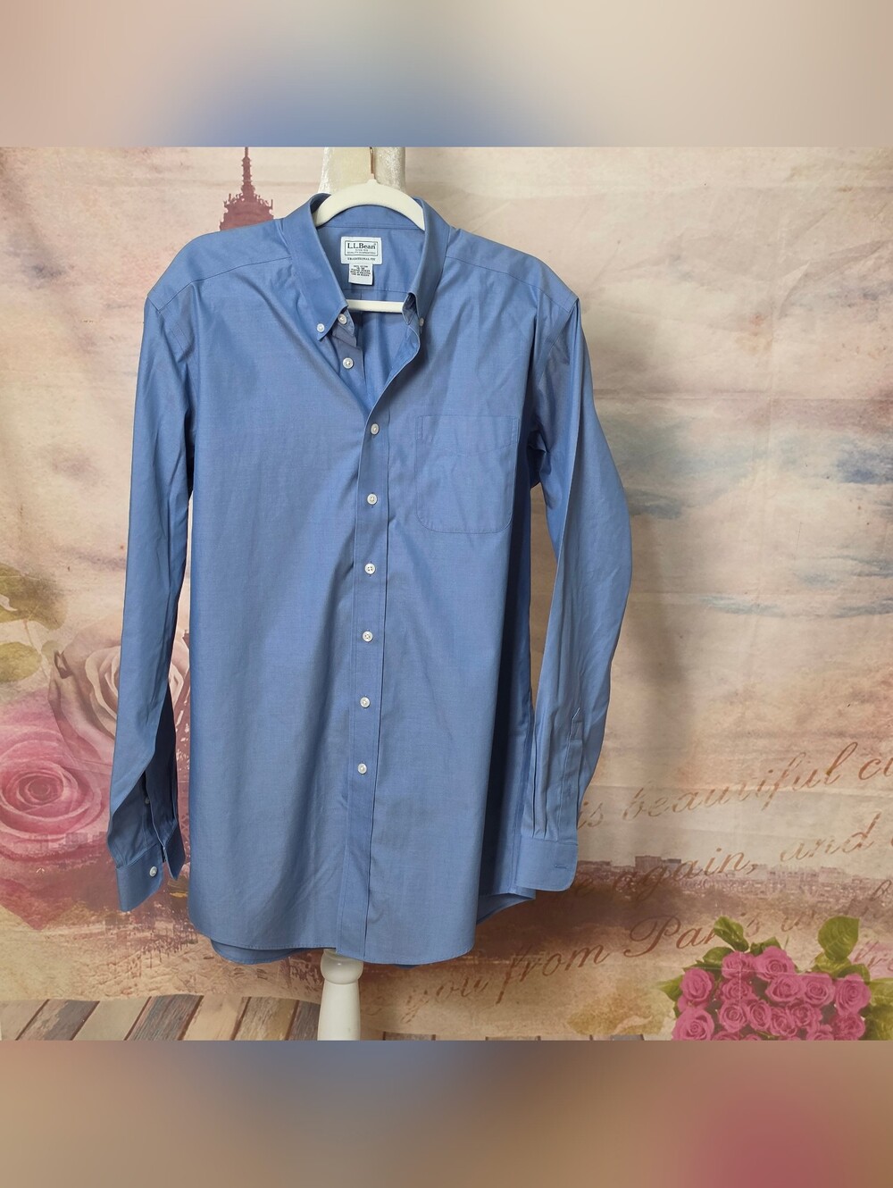 L.L. Bean Men’s Light Blue Button-Down Dress Shirt
